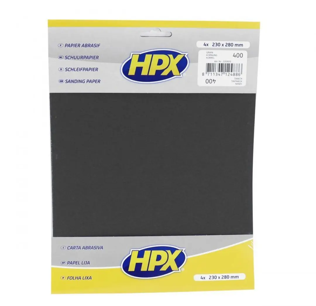 HPX Waterproof Schuurpapier P400 - 4 Stuks
