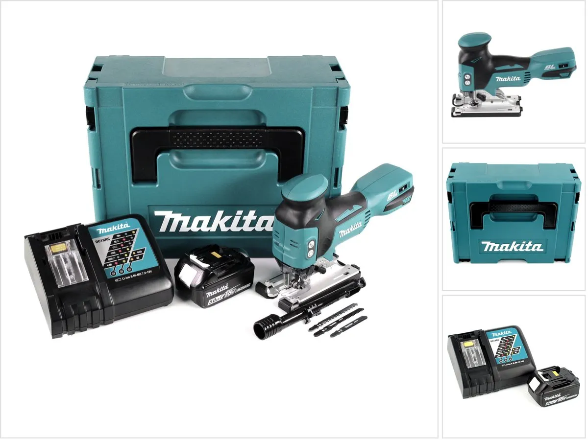 Makita DJV181RT1J Decoupeerzaag - 800 tpm - 1x 5,0 Ah accu - 6 zaagbladen