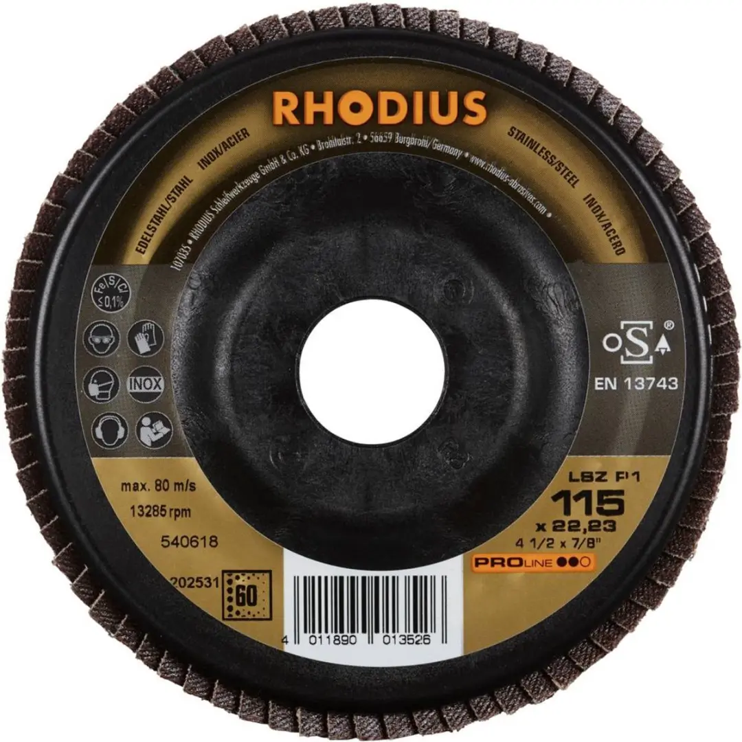 Rhodius 202531 Lamellenschijf RVS 115mm - 10 Stuks