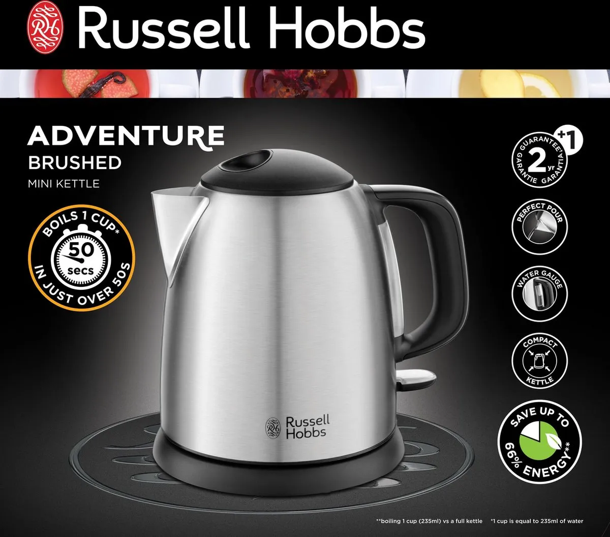 Russell Hobbs Adventure Mini Waterkoker 1L - RVS - afbeelding 6 van 6