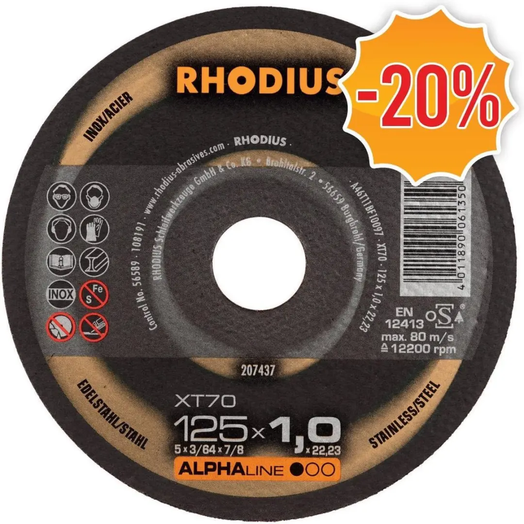 Rhodius ALPHALine I XT70 Doorslijpschijf 125mm