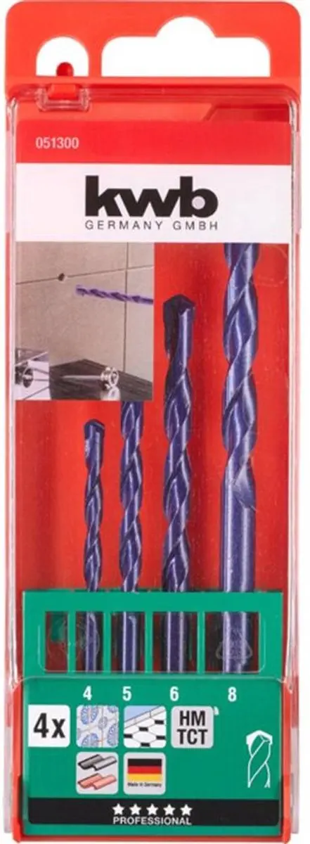 KWB Hardsteenborenset 4-8mm - 4-delig