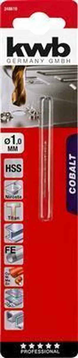 KWB Cobalt Metaalboor 1mm HSS-CO KWB248610