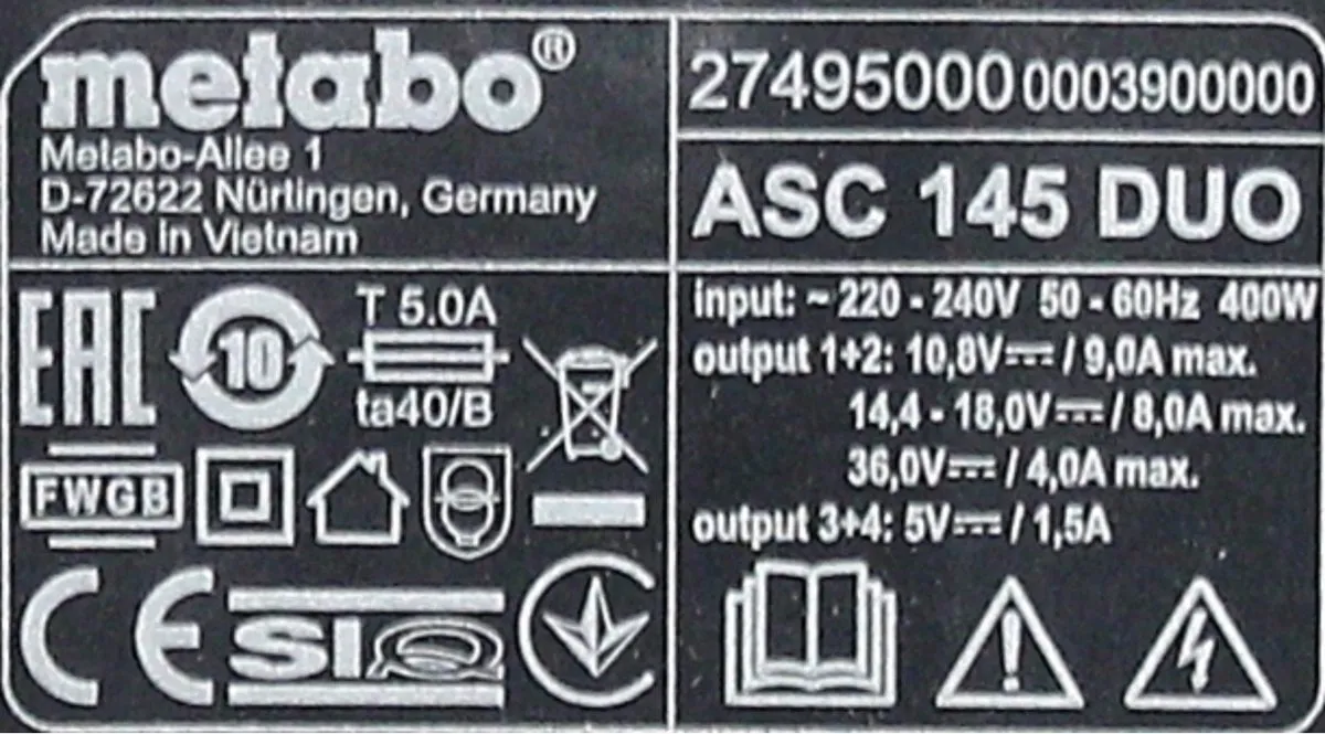 Metabo Li-Power Accu 18V 4.0Ah + ASC 145 DUO Oplader - 2 Stuks