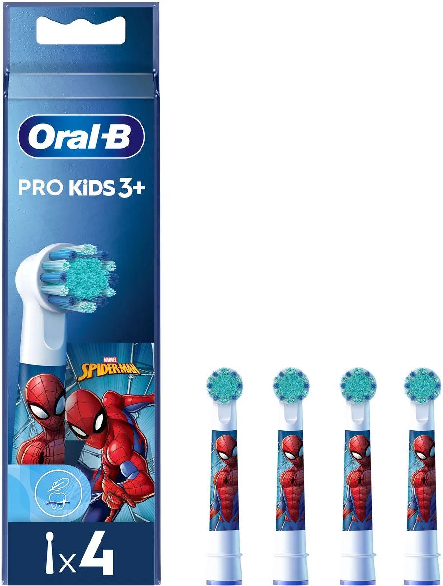 Oral-B Pro Kids Spider-Man Opzetborstels - 4 Stuks - Meerkleurig