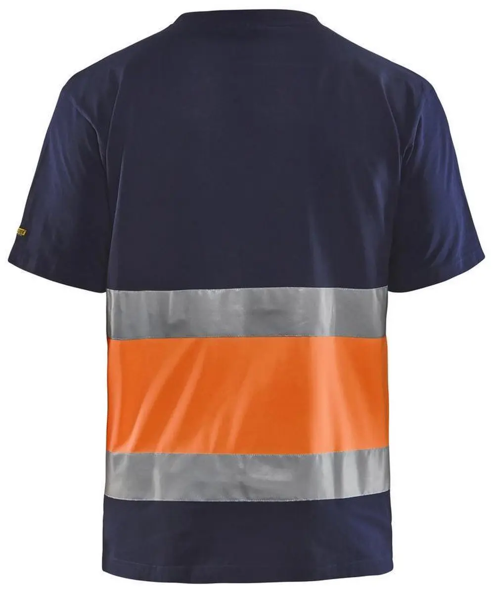 Blåkläder T-shirt High Vis 3387-1030 - Marineblauw/Oranje L