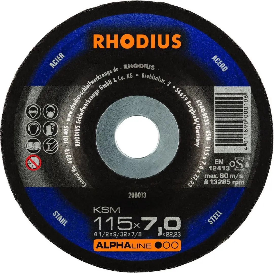 Rhodius Alphaline I KSM Afbraamschijf 115x22,23mm
