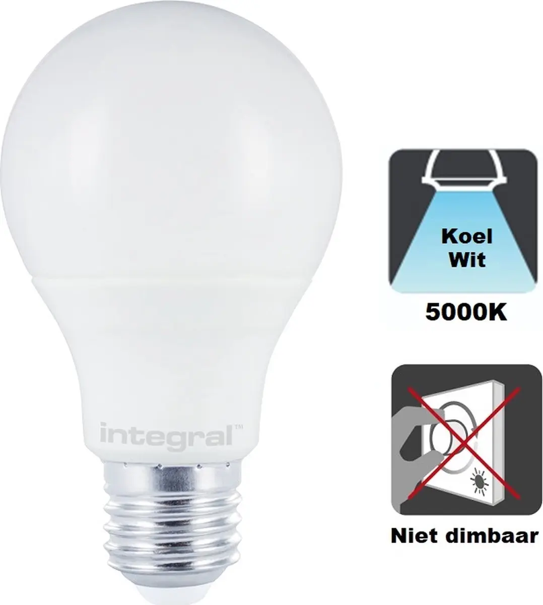 Integral Standaard Bol E27 4.8W Mat Wit 5000K