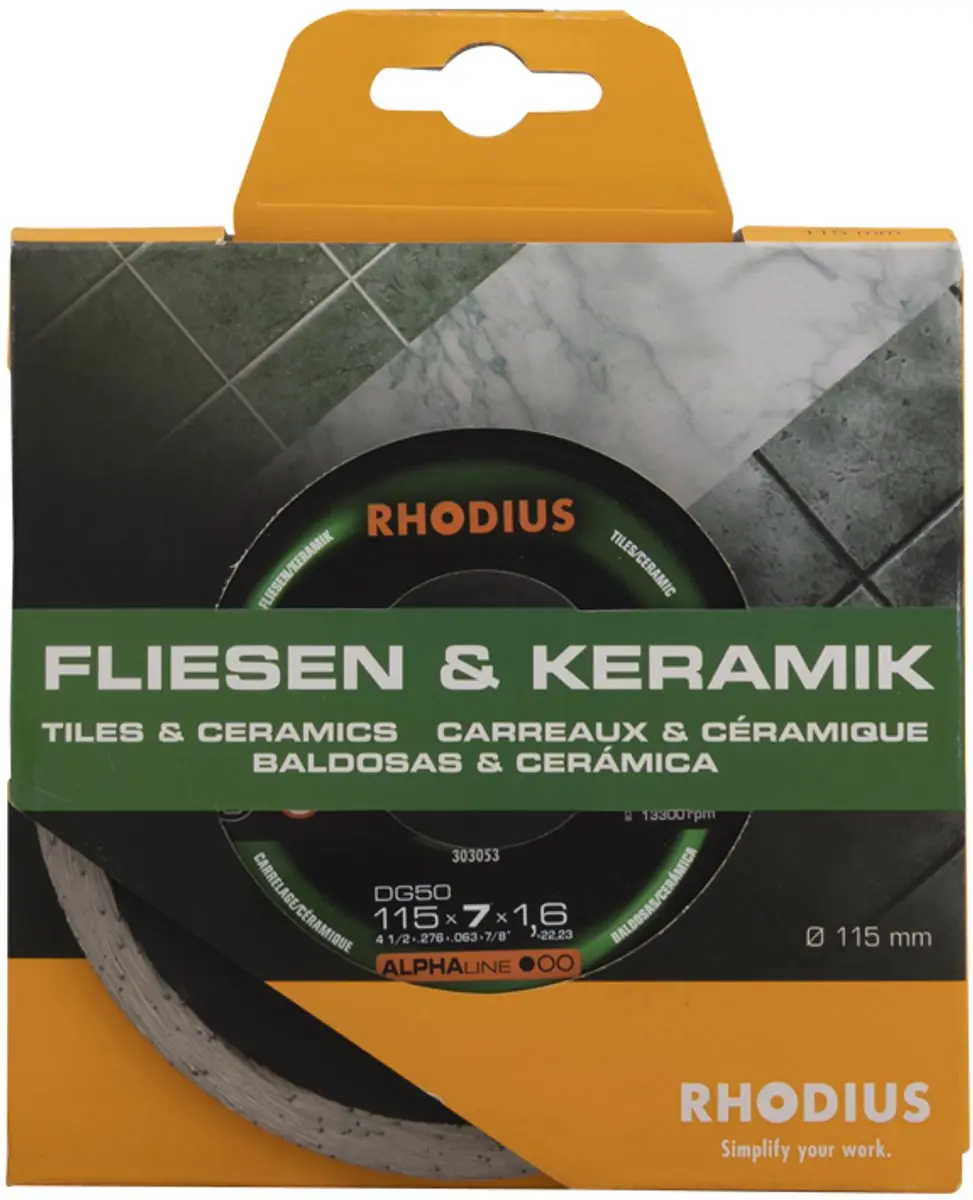 Rhodius 303053 DG50 Diamanten Doorslijpschijf 115mm