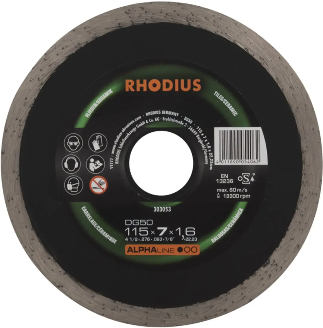 Rhodius 303053 DG50 Diamanten Doorslijpschijf 115mm