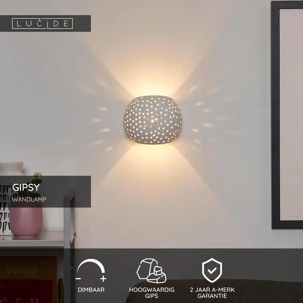 Lucide GIPSY Wandlamp G9 - Wit