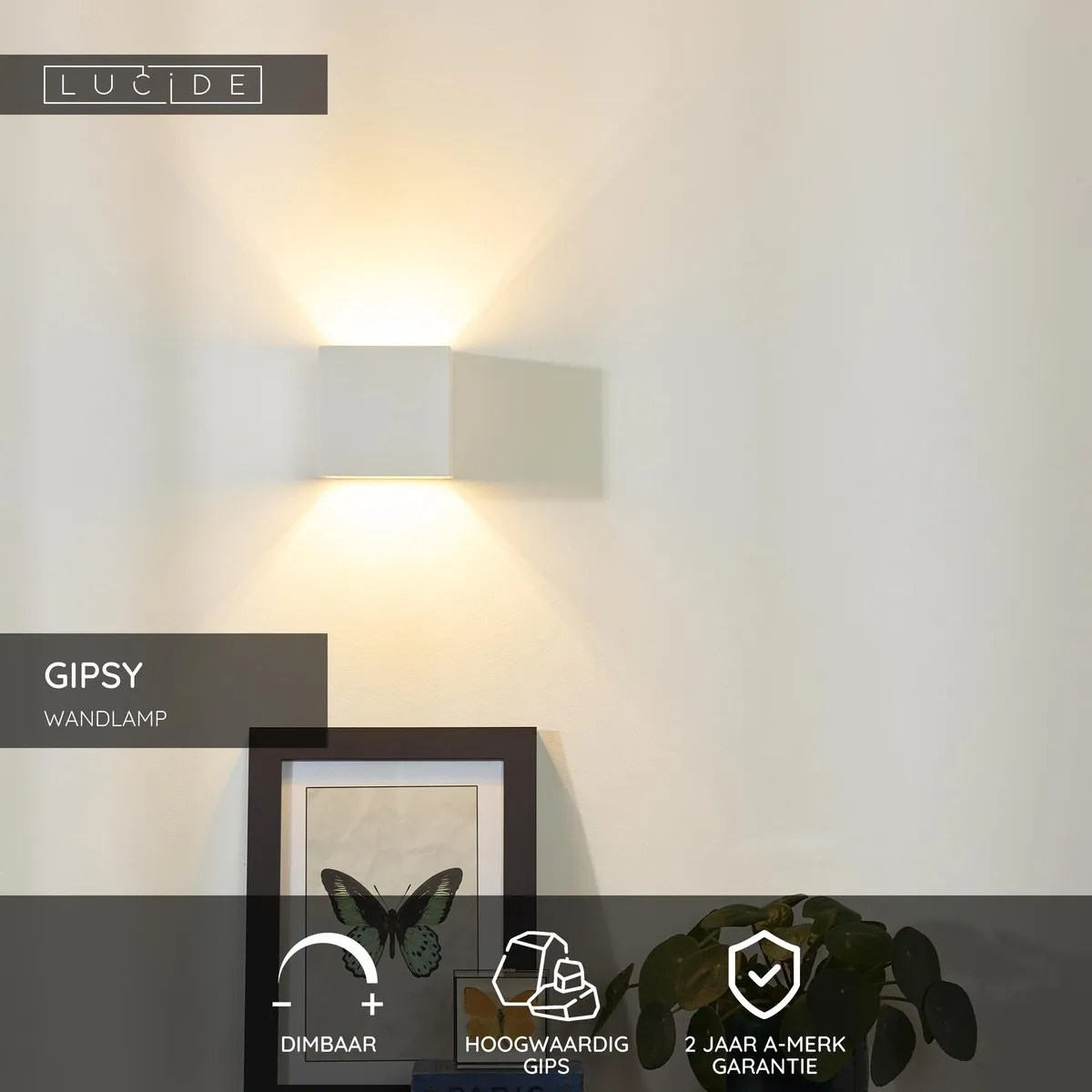 Lucide GIPSY Wandlamp G9 - Wit