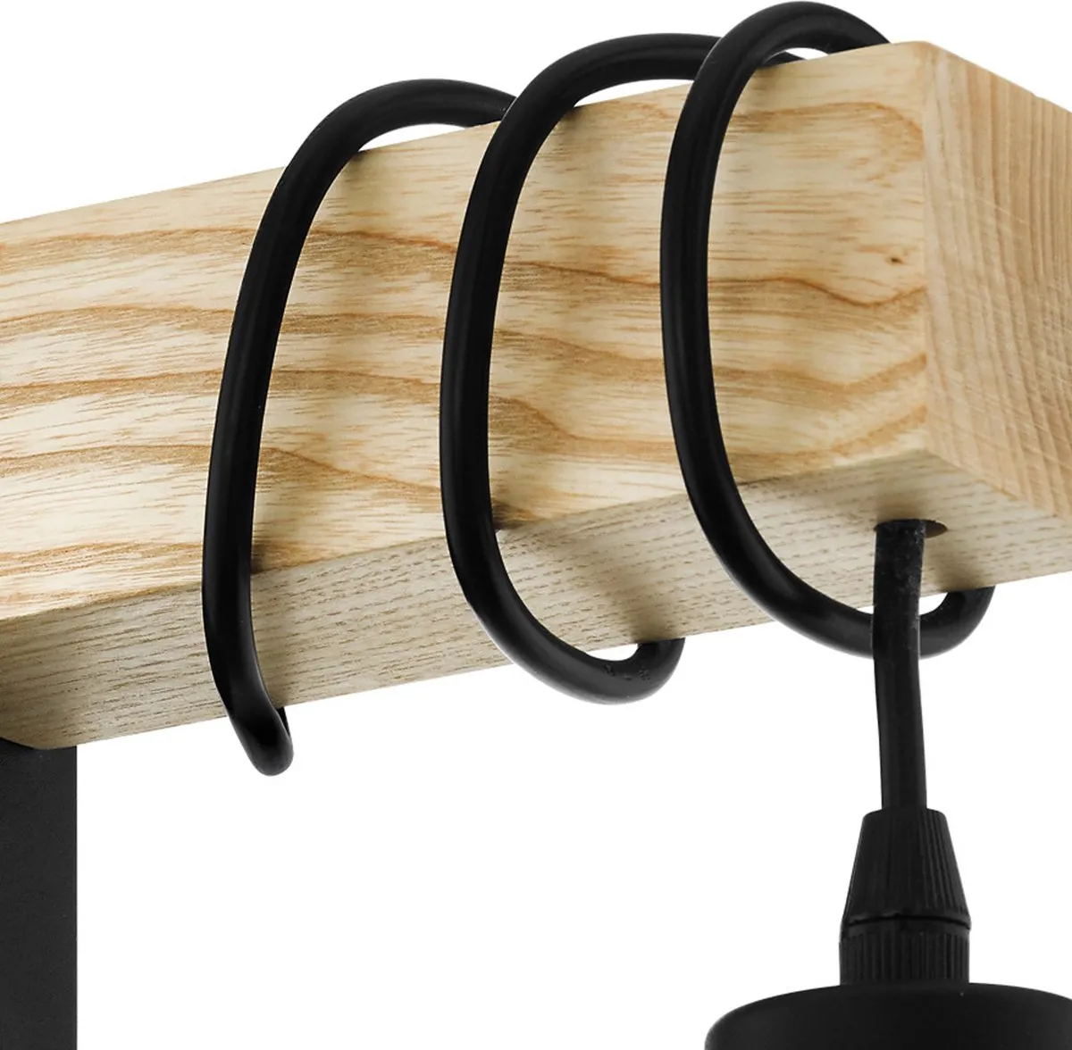 Eglo Townshend 5 Wandlamp E27 - 27,5 cm - Zwart/Bruin