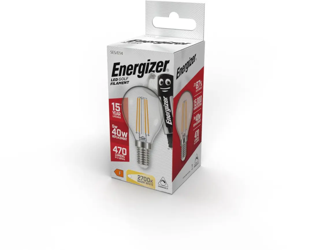 Energizer E14 5W Led Kogellamp - Warmwit - 2700K - Helder
