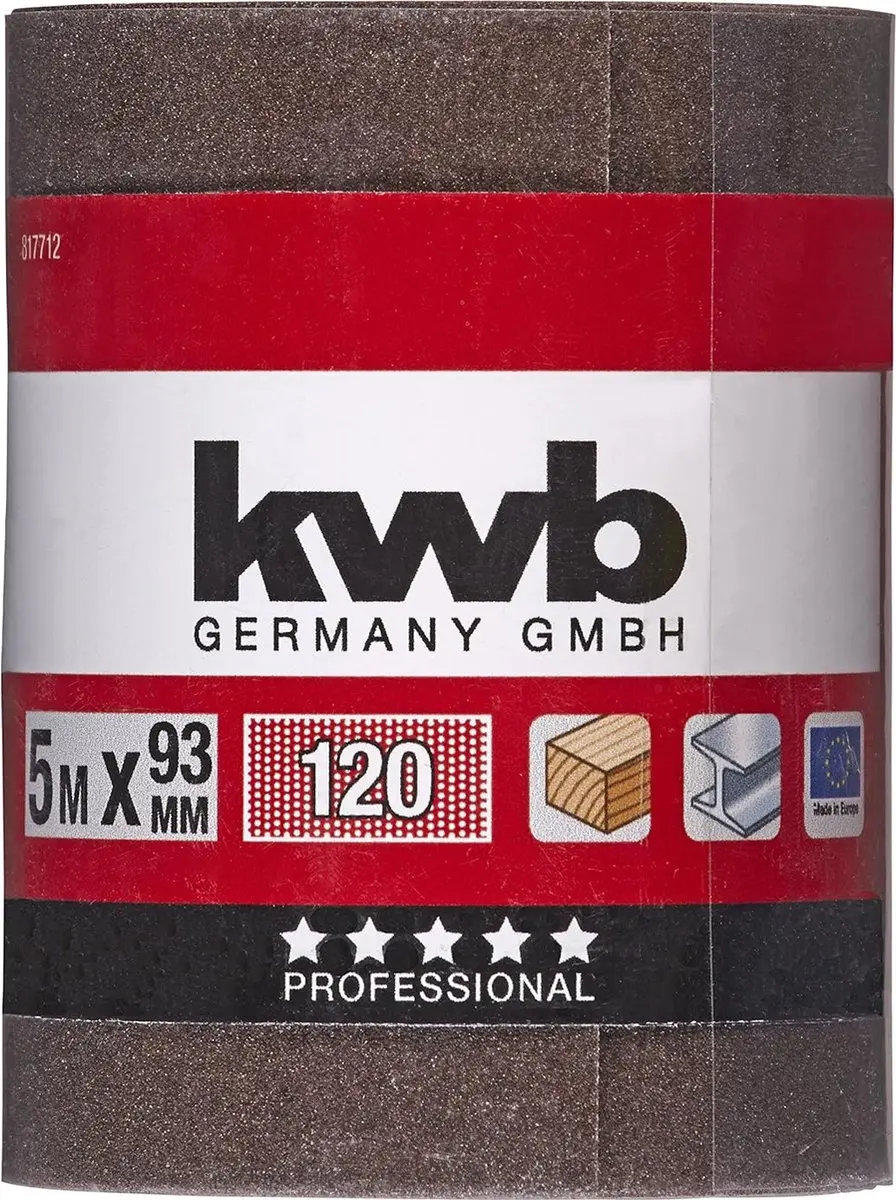 KWB Schuurpapierrol K-120 93mm x 5m - Metaal/Hout