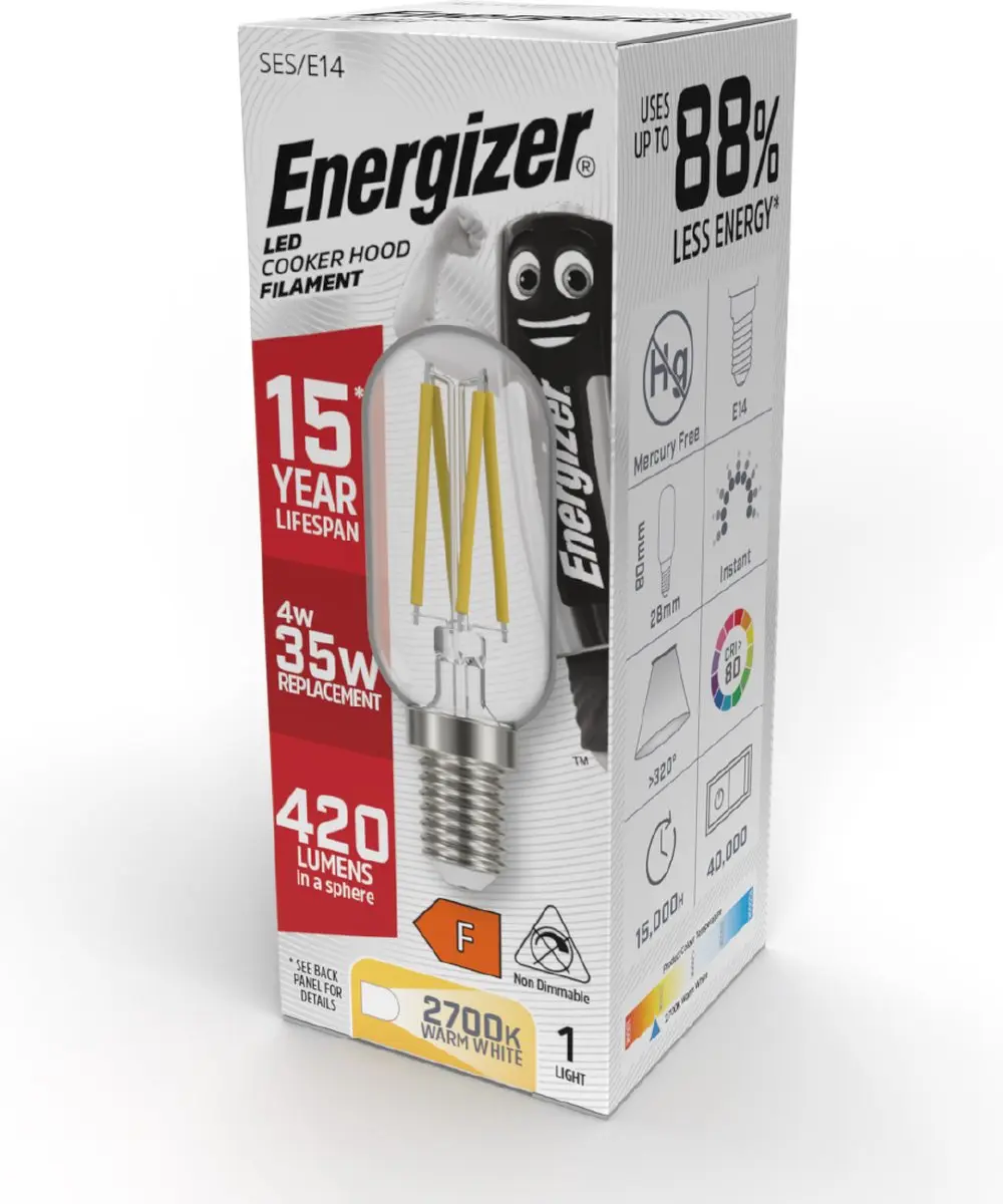Energizer LED Filamentlamp E14 4W Warmwit - Helder - afbeelding 6 van 6