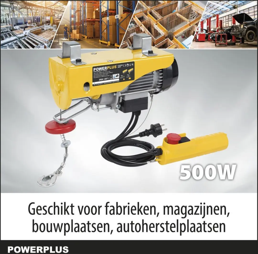 Powerplus POWX900 Elektrische Kabeltakel 500W - 200kg