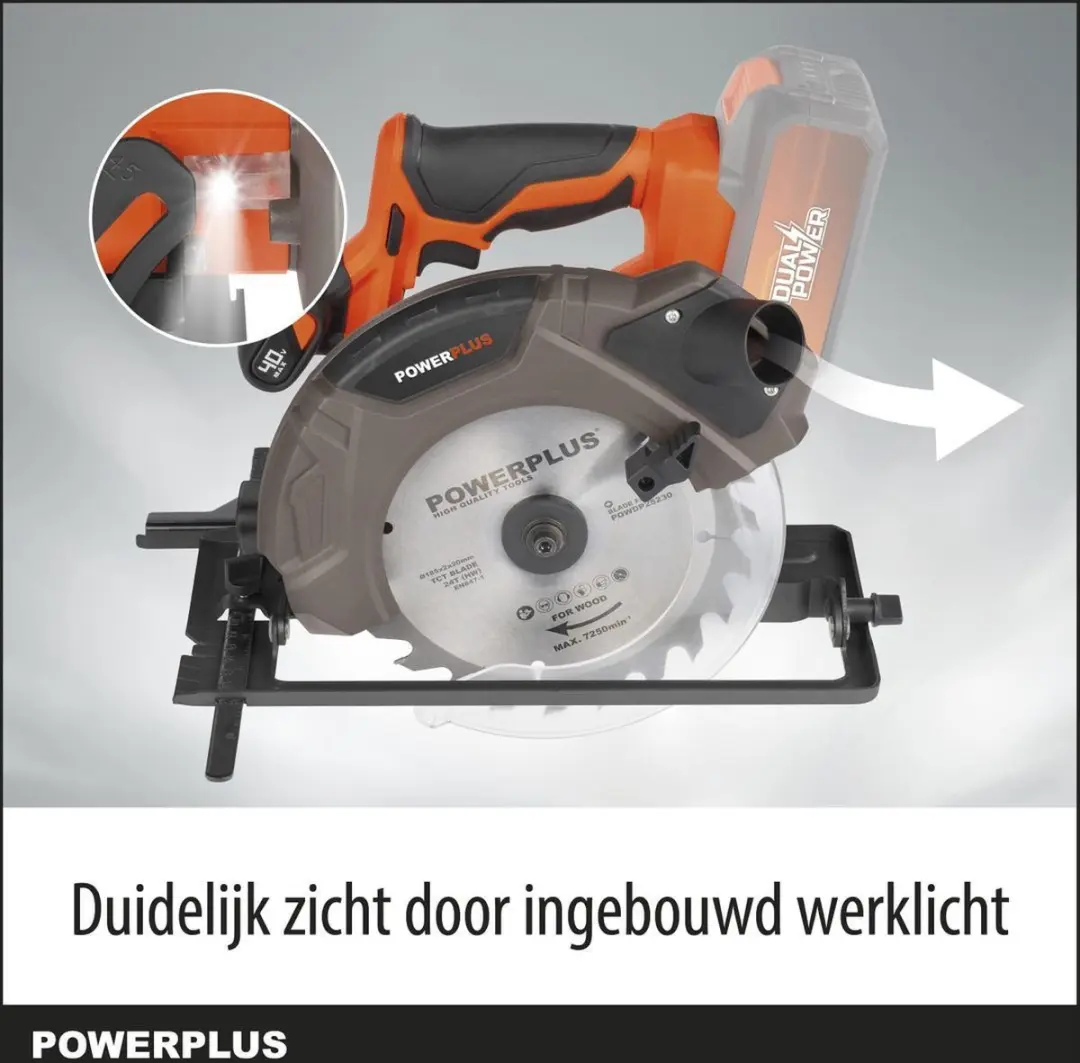 Powerplus Dual Power POWDP25230 Cirkelzaag - Ø185mm
