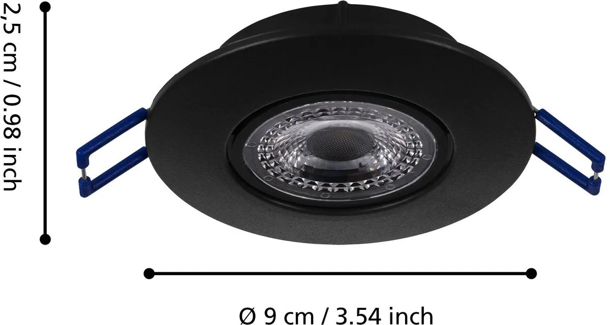 Eglo Zujar Inbouwspot LED Ø90mm - 5 Stuks - Zwart