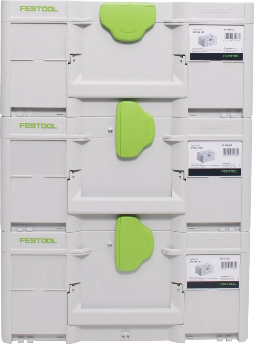Festool Systainer SYS3 M 187 - 3 Stuks - Wit