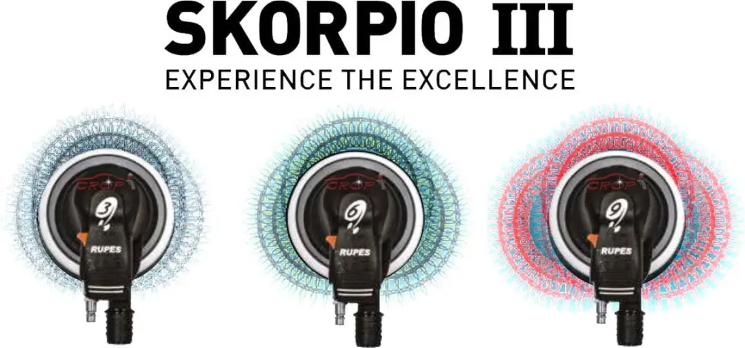 Rupes SKORPIO 3 RH353T Pneumatische Schuurmachine 150mm - 3mm Excentrische Uitslag