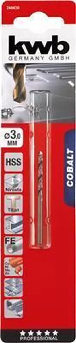 KWB Cobalt Metaalboor 3mm HSS-CO KWB248630