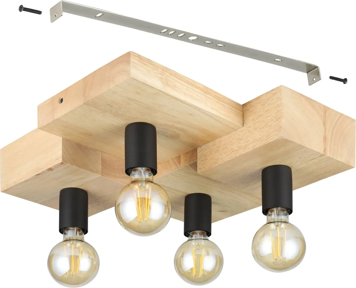 Eglo Halkin Plafondlamp E27 - 40cm - Bruin/Zwart