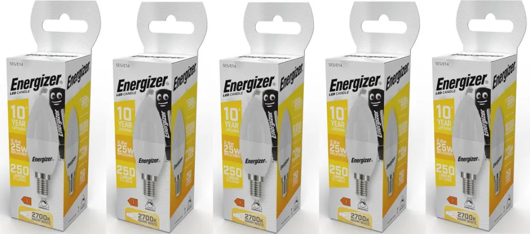 Energizer LED Kaarslamp E14 2,9W Warmwit - 5 Stuks - Mat Glas