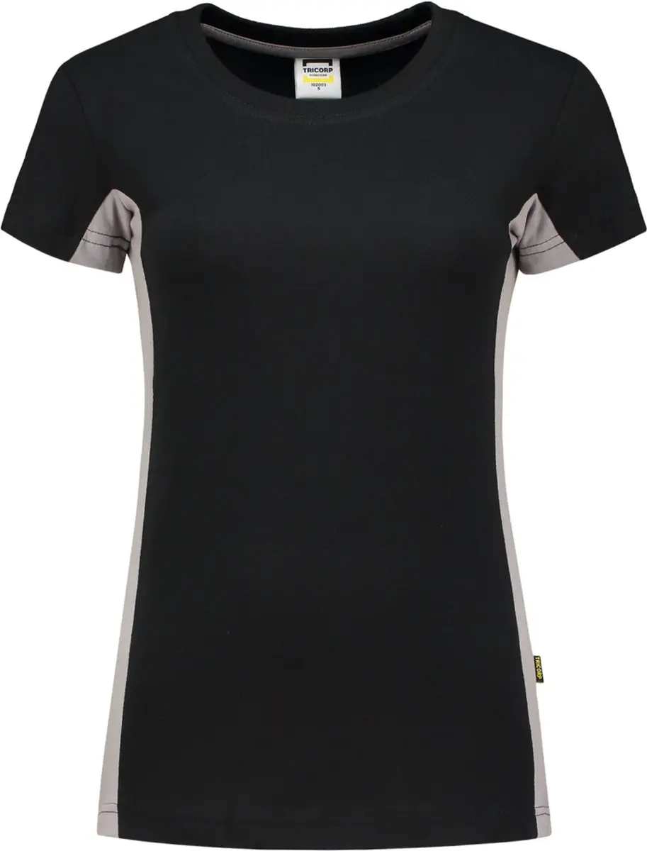 Tricorp T-shirt Bi-color Dames M - Zwart/Grijs - afbeelding 6 van 6