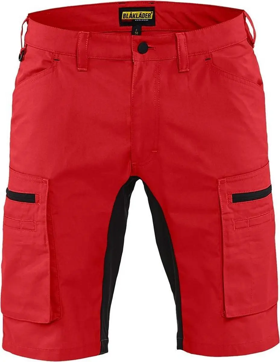 Blåkläder Service Short Stretch 1449-1845 Werkbroek - 46 - Rood/Zwart