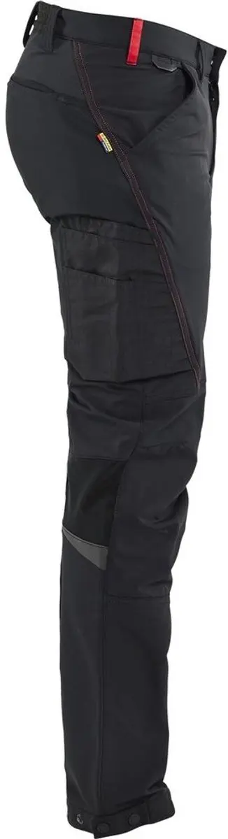 Blåkläder Service Werkbroek 1422-1645 - 4-weg Stretch - Zwart/Rood