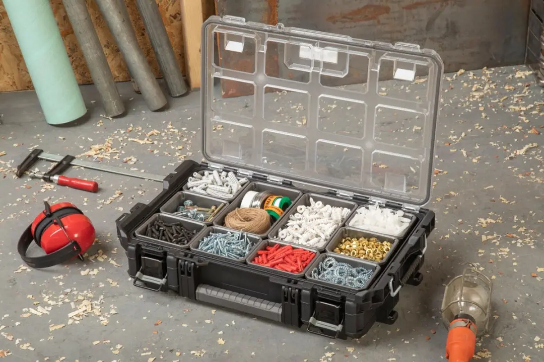 Keter Pro Gear Clear Organizer Gereedschapskoffer 56x34,5x12,8cm - Zwart/Grijs