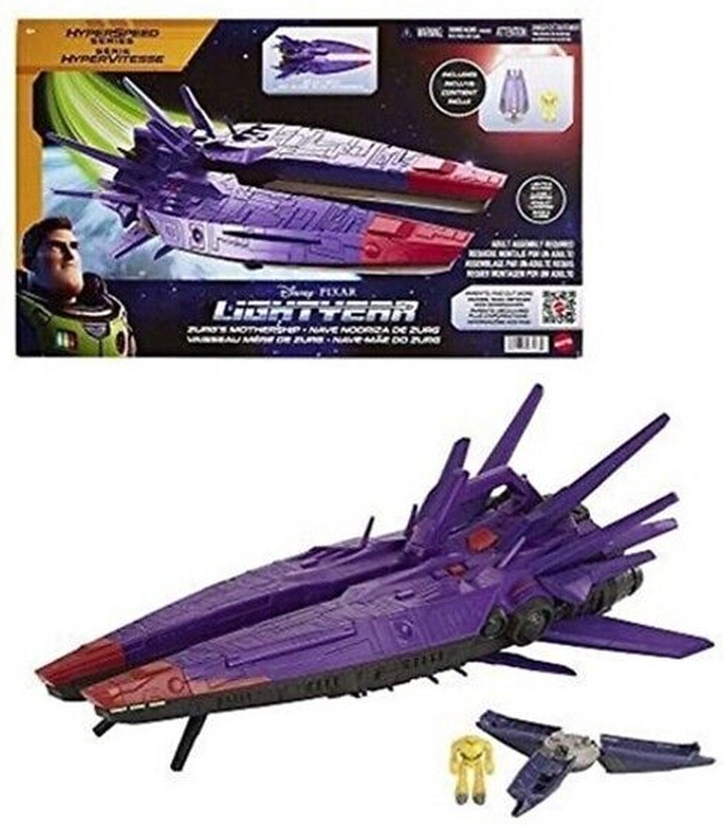 Disney Pixar Lightyear Speelset Zurgs Moederschip Ruimteschip + Figuur met licht en geluid
