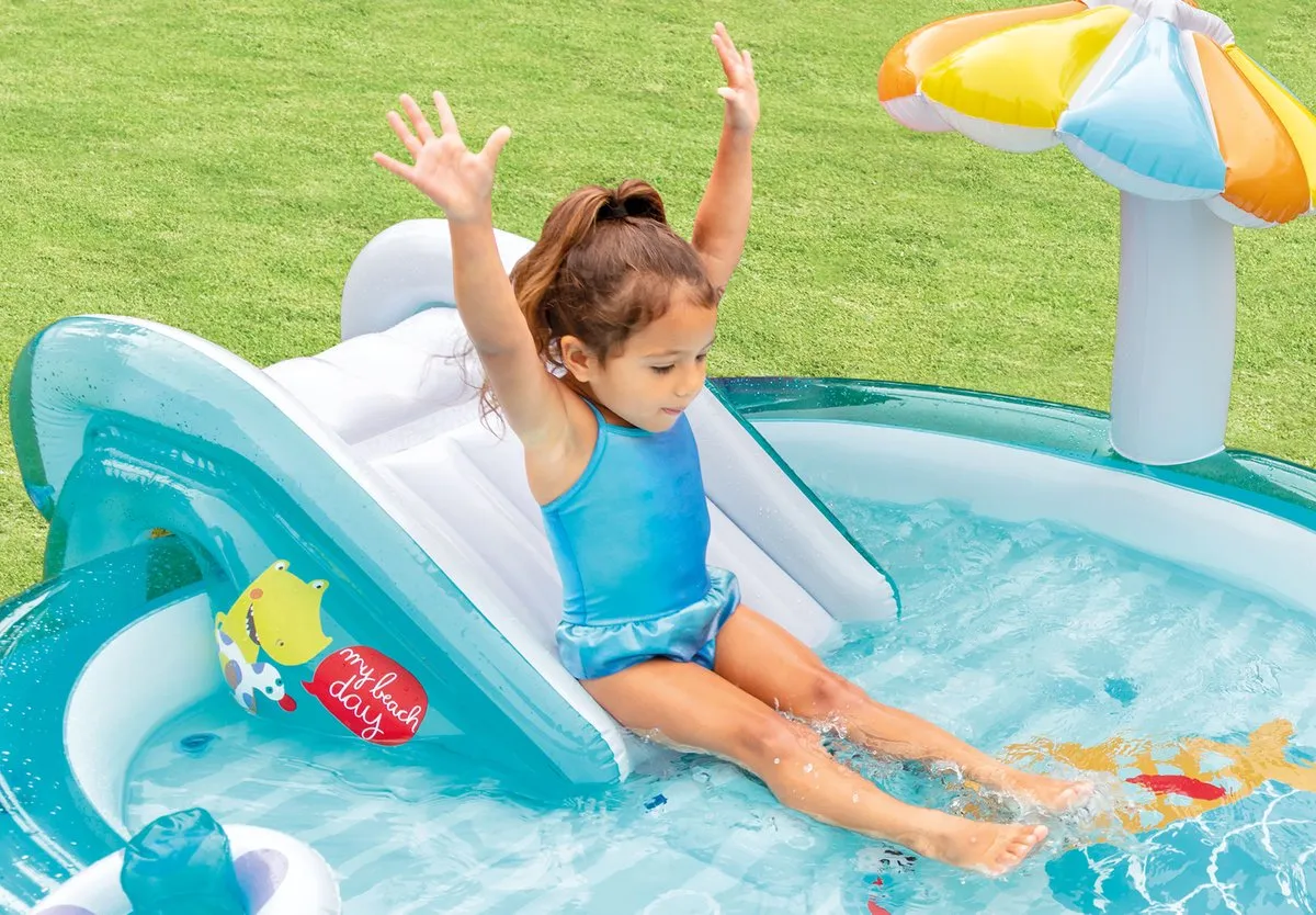Intex Gator Play Center Opblaaszwembad 201x170cm - Blauw