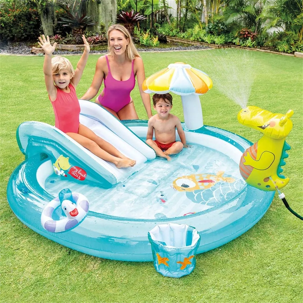 Intex Gator Play Center Opblaaszwembad 201x170cm - Blauw - afbeelding 6 van 6