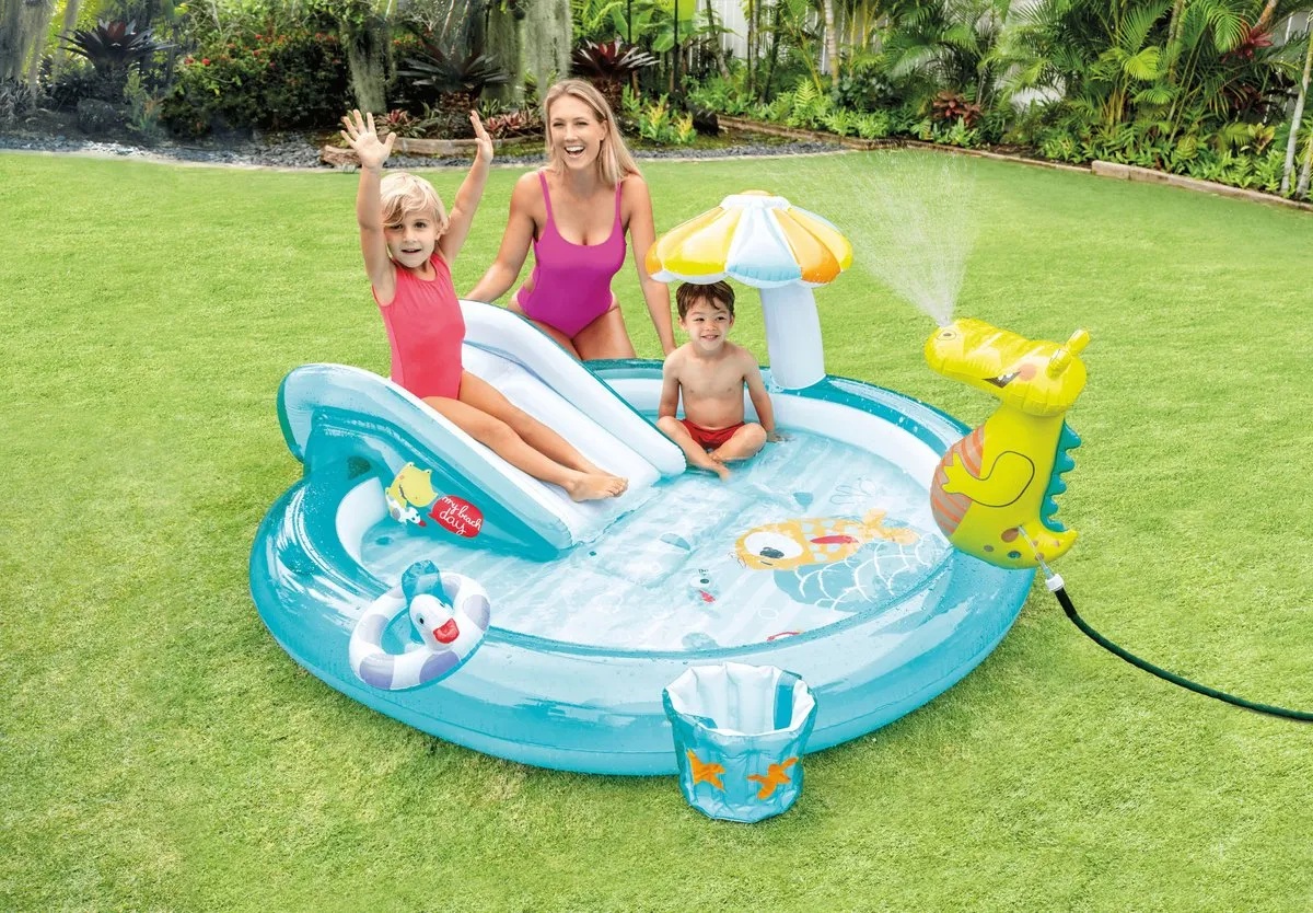 Intex Gator Play Center Opblaaszwembad 201x170cm - Blauw