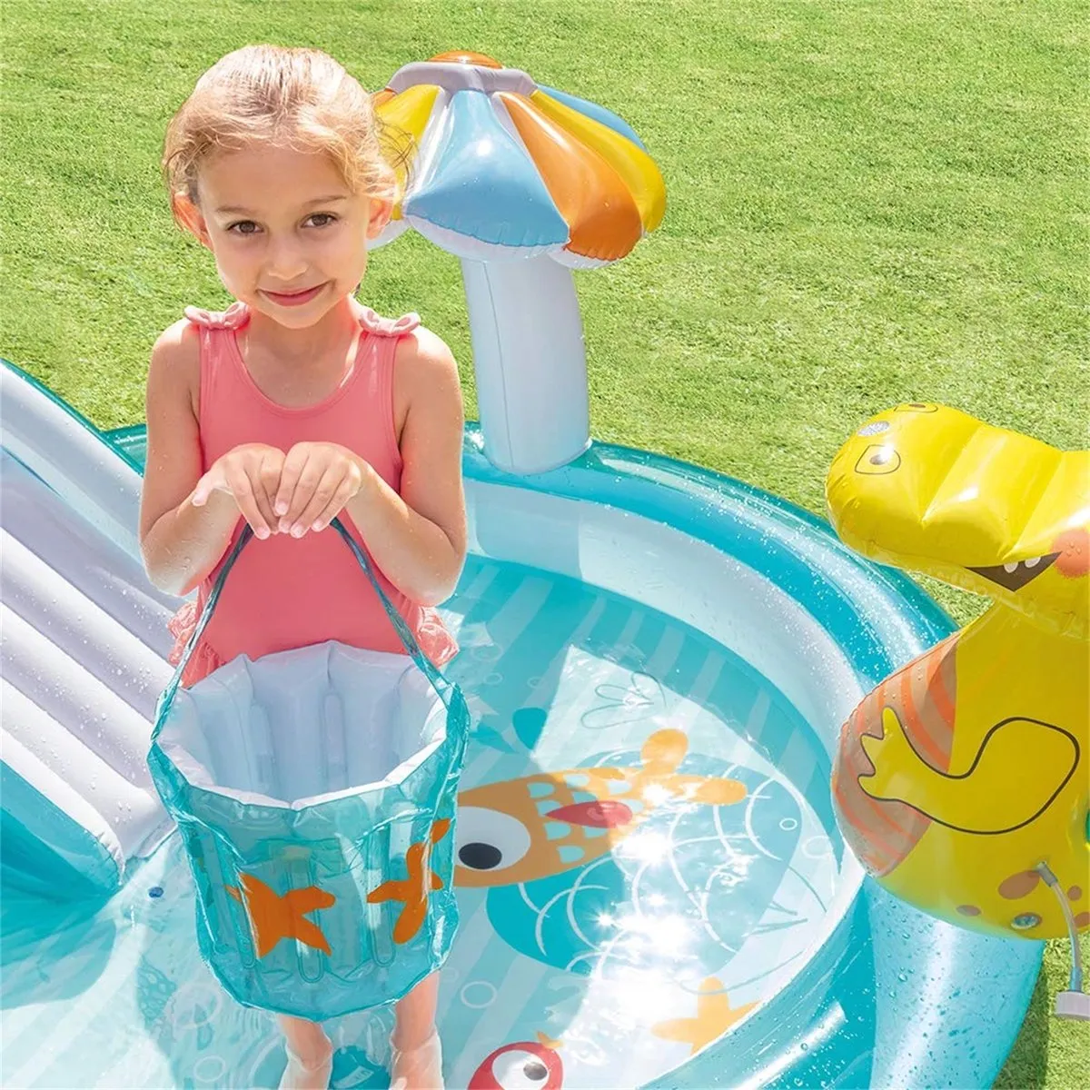 Intex Gator Play Center Opblaaszwembad 201x170cm - Blauw