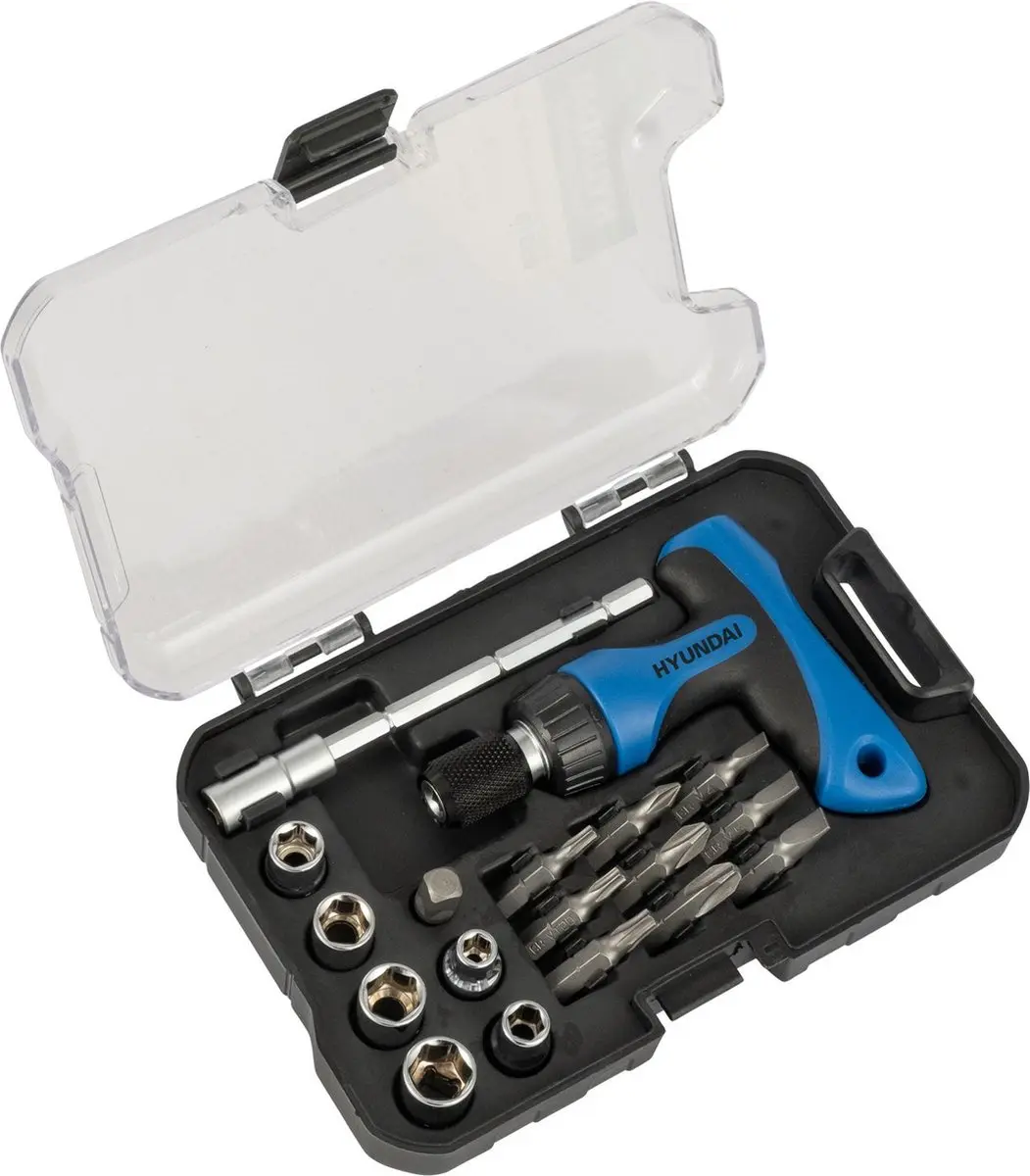 Hyundai Dop- en bitsset 18-delig 65315 - Blauw/Zwart - afbeelding 6 van 6