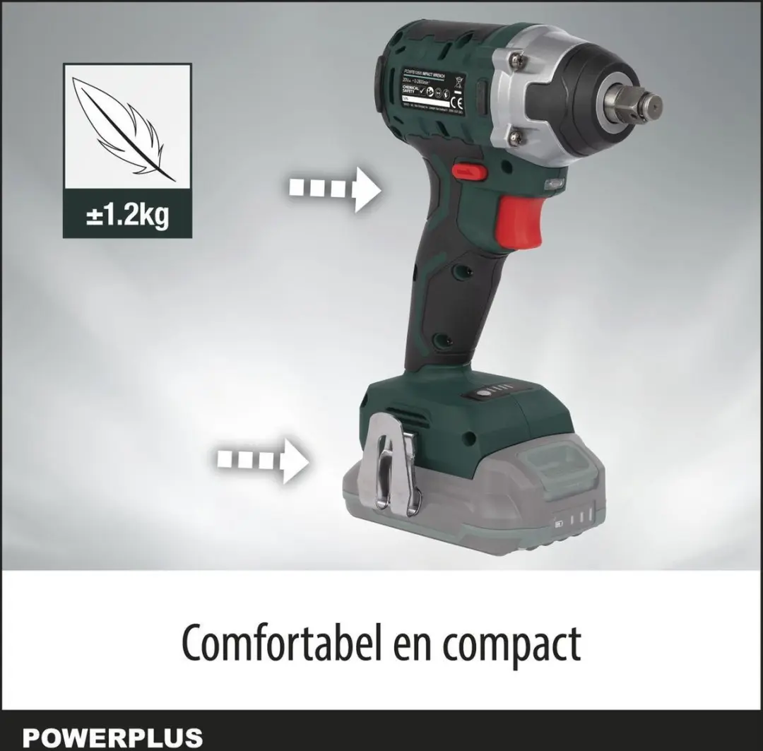 Powerplus POWPB10600 Slagmoersleutel 20V - 3100 Slagen/min