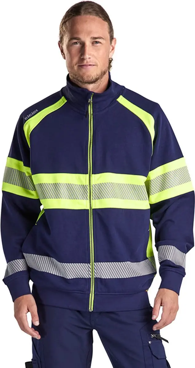 Blåkläder High Vis Sweater 3551-1158 - Marine/High Vis Geel - L