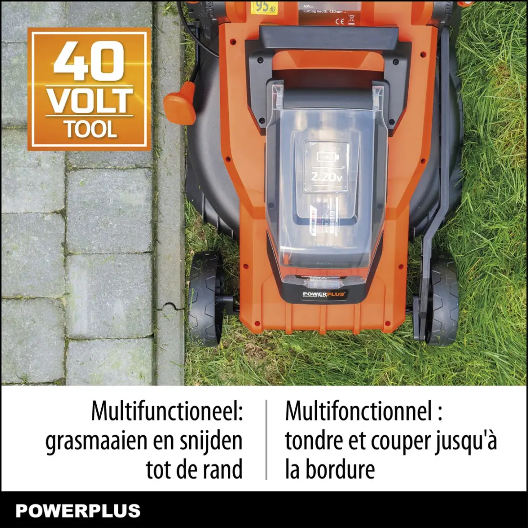 Powerplus Dual Power POWDPG75610 Accu-Grasmaaier 420mm - 50L Opvangbak