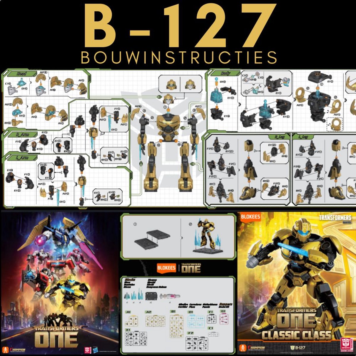 Blokees - Transformers One Bumblebee B-127 | Auto Bots Wars Action Figure Edition | Robot technic modelbouw | model kit | Speelgoed legacy star bouwpakket | Bekend van manga & anime