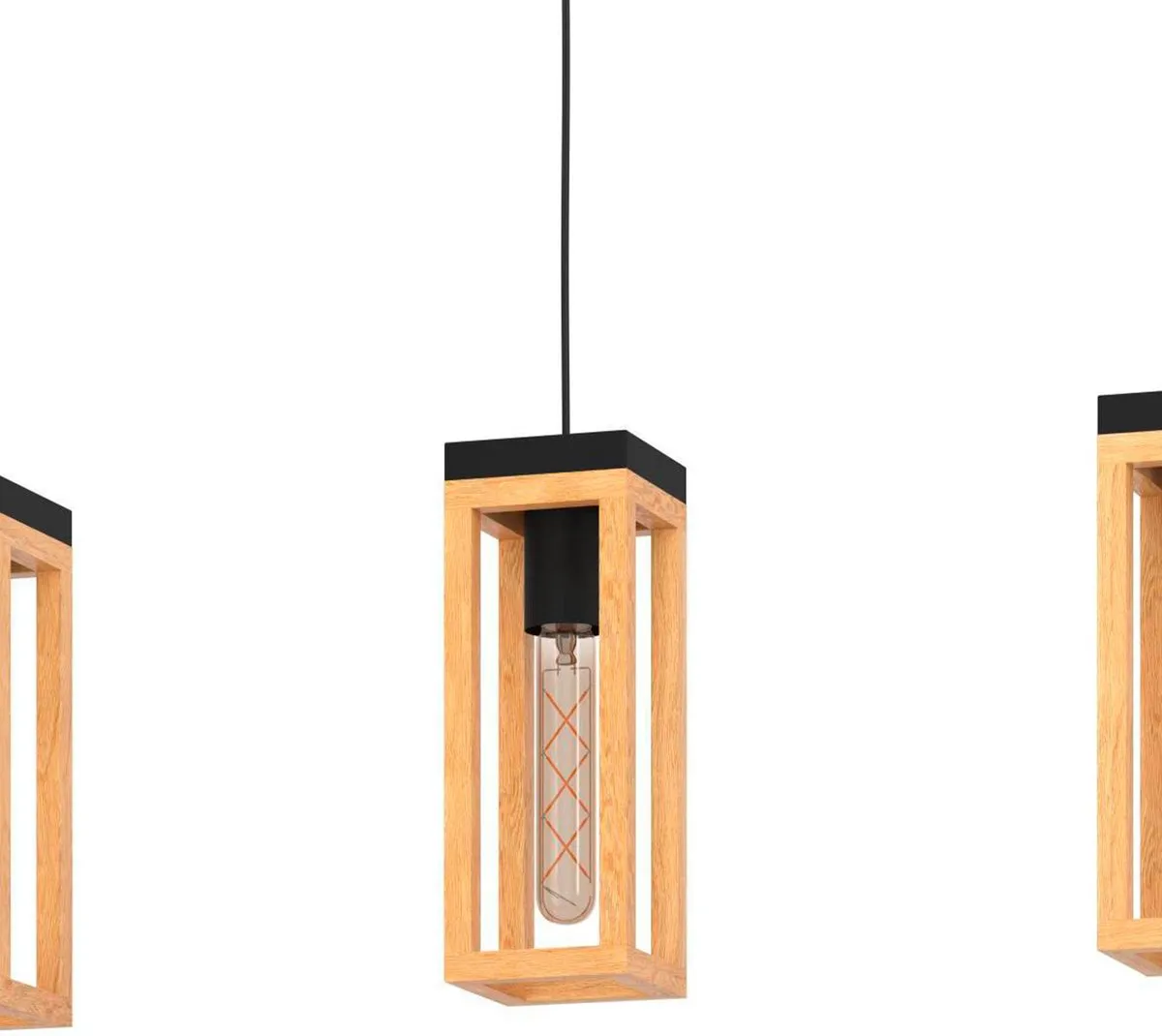 Eglo Nafferton Hanglamp E27 - 80cm - Hout Zwart/Bruin