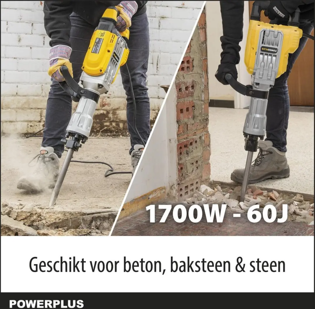 Powerplus POWX11861 Breekhamer 1700W - 60 Joule SDS Hex - afbeelding 6 van 6