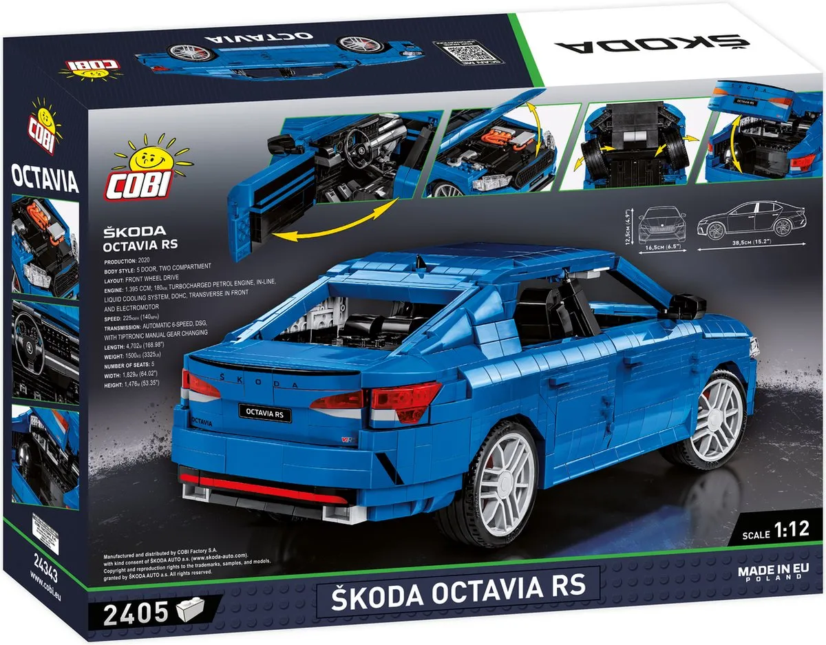 Cobi Škoda Octavia RS Constructiespeelgoed 2622 Stuks - Blauw