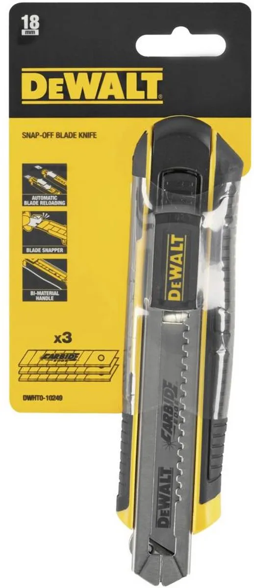 DeWalt DWHT0-10249 Afbreekmes 18mm - 3 Mesjes