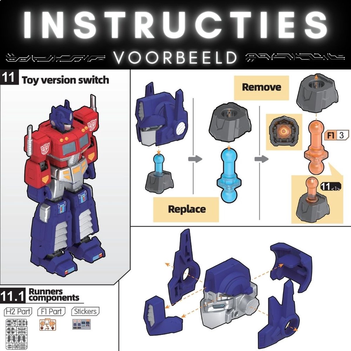 Blokees - Transformers G1 Optimus Prime | Auto Bots Wars Action Figure Edition | Robot technic modelbouw | model kit | Speelgoed legacy star bouwpakket | Bekend van manga & anime