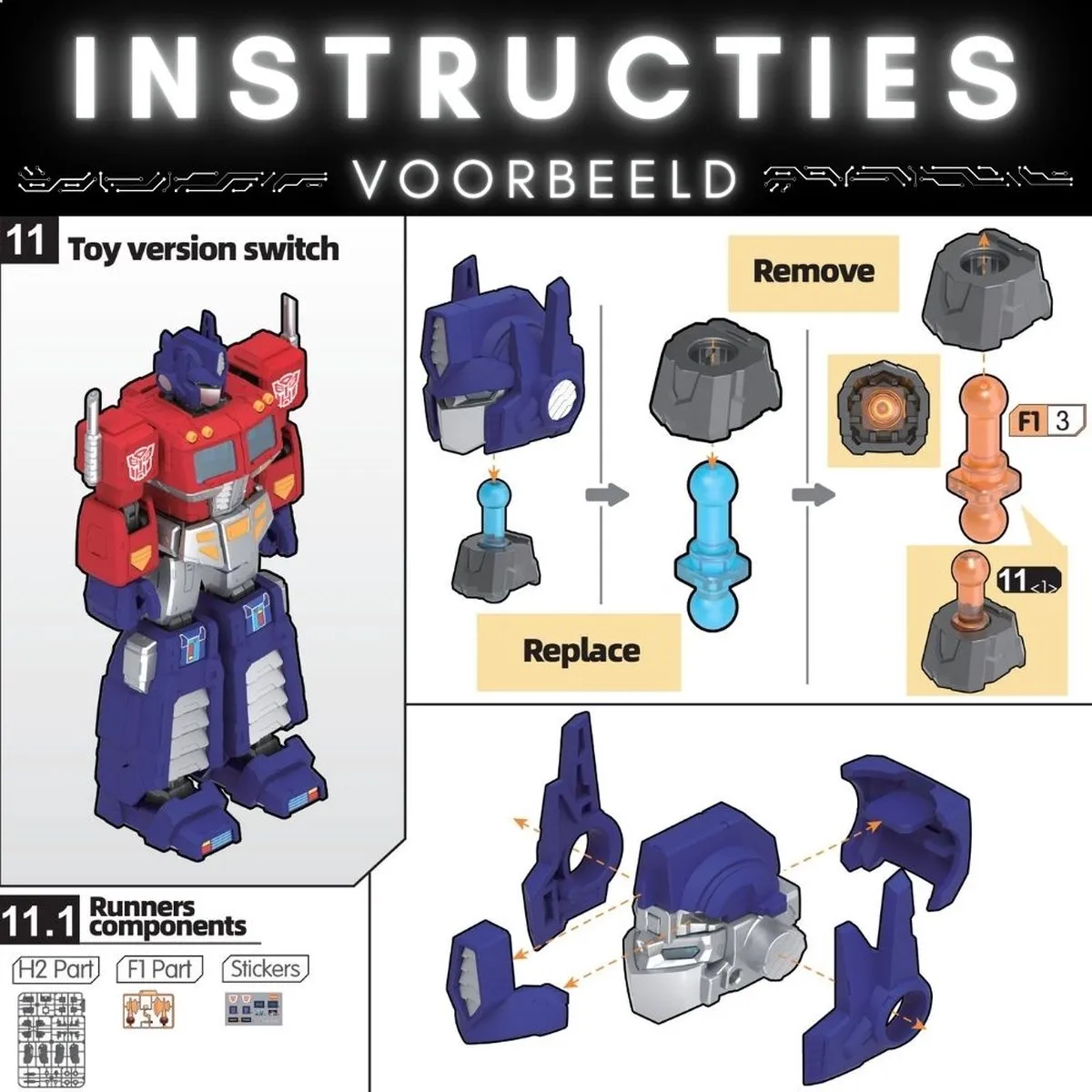 Hasbro Blokees Optimus Prime 18cm Bouwpakket - Robot Speelgoed