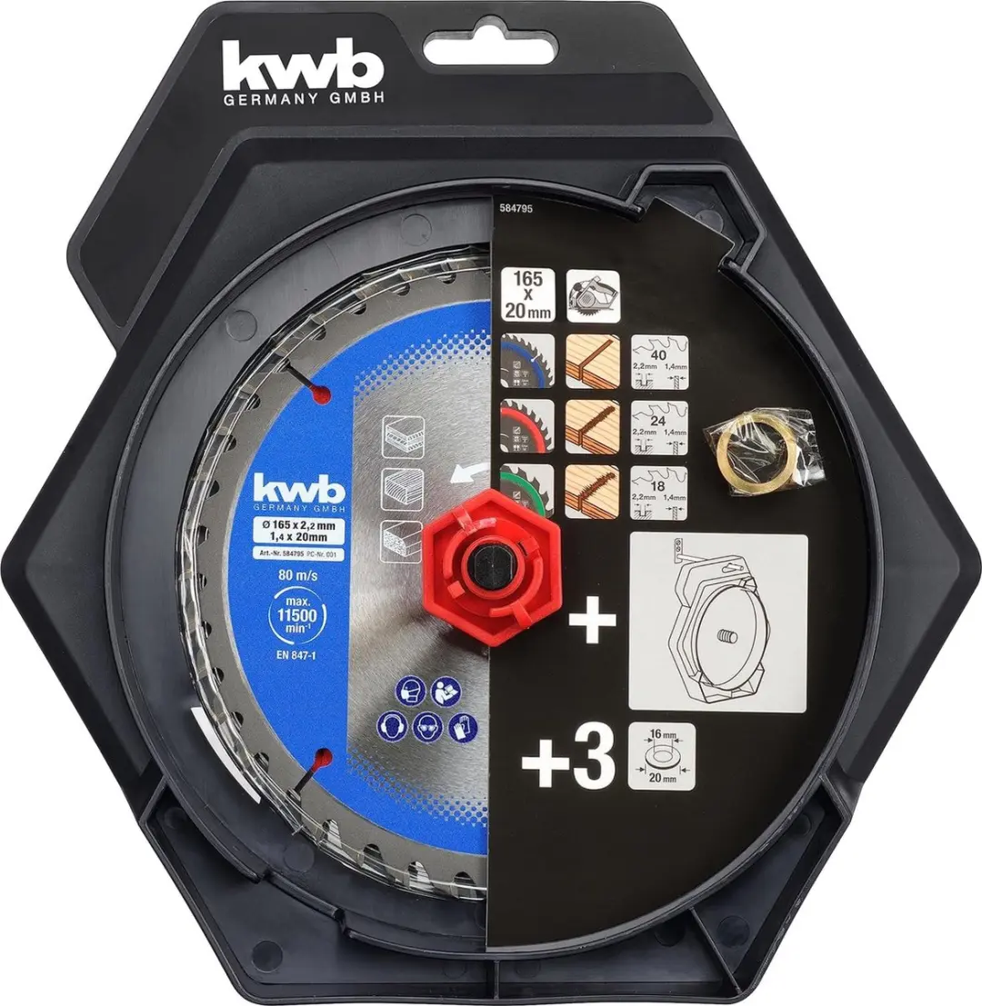 KWB Cirkelzaagbladenset 165mm - 20mm - Hout
