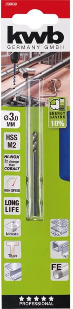 KWB Metaal-spiraalboor 3mm - 61mm - 258630